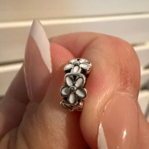 Pandora Silver and White Floral Bracelet